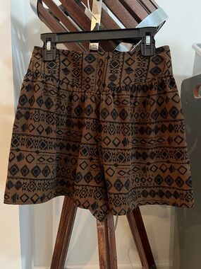 Forever 21 Brown Shorts with Black Aztec Print